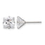 Stainless Steel Polished Square Cubic Zirconia Stud Earrings