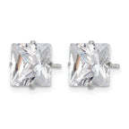 Stainless Steel Polished Square Cubic Zirconia Stud Earrings