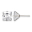 Stainless Steel Polished Square Cubic Zirconia Stud Earrings