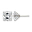 Stainless Steel Polished Square Cubic Zirconia Stud Earrings