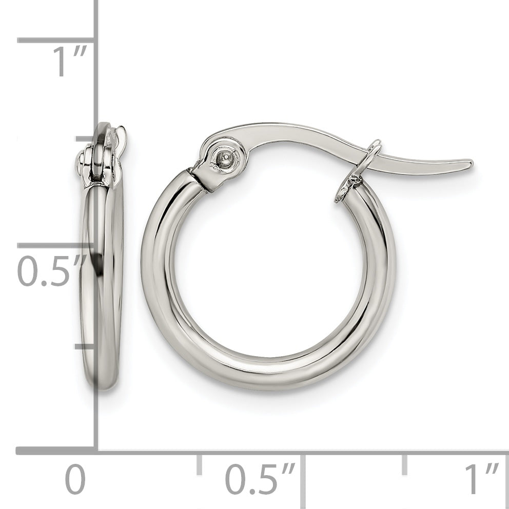 Stainless Steel Polished Hoop Earrings for Women