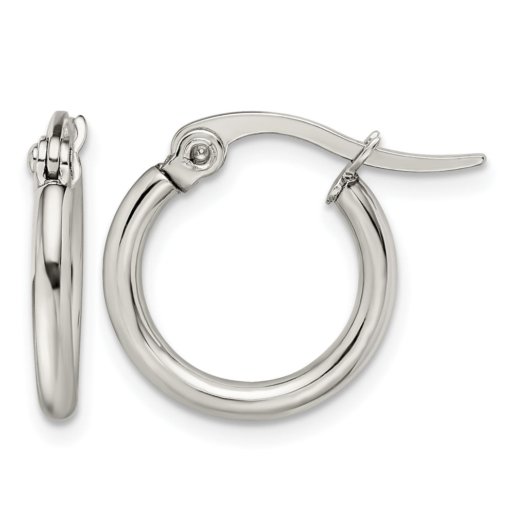 Stainless Steel Polished Hoop Earrings for Women