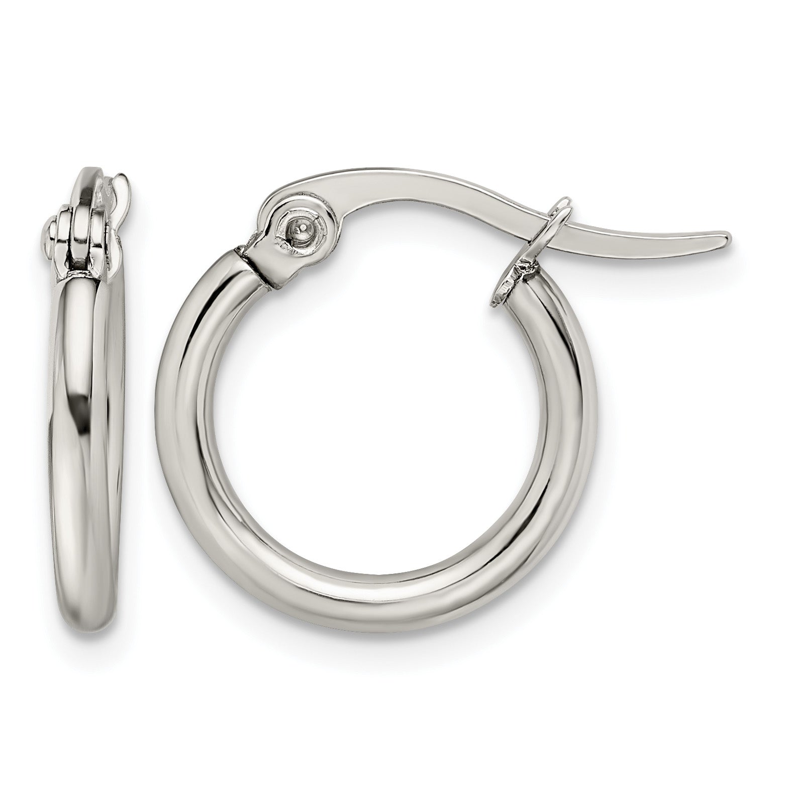 Stainless Steel Polished Hoop Earrings for Women