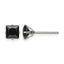 Stainless Steel Polished Square Black Cubic Zirconia Stud Earrings
