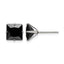 Stainless Steel Polished Square Black Cubic Zirconia Stud Earrings