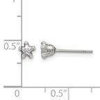Stainless Steel Polished Star Cubic Zirconia Stud Earrings