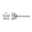 Stainless Steel Polished Star Cubic Zirconia Stud Earrings