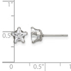 Stainless Steel Polished Star Cubic Zirconia Stud Earrings