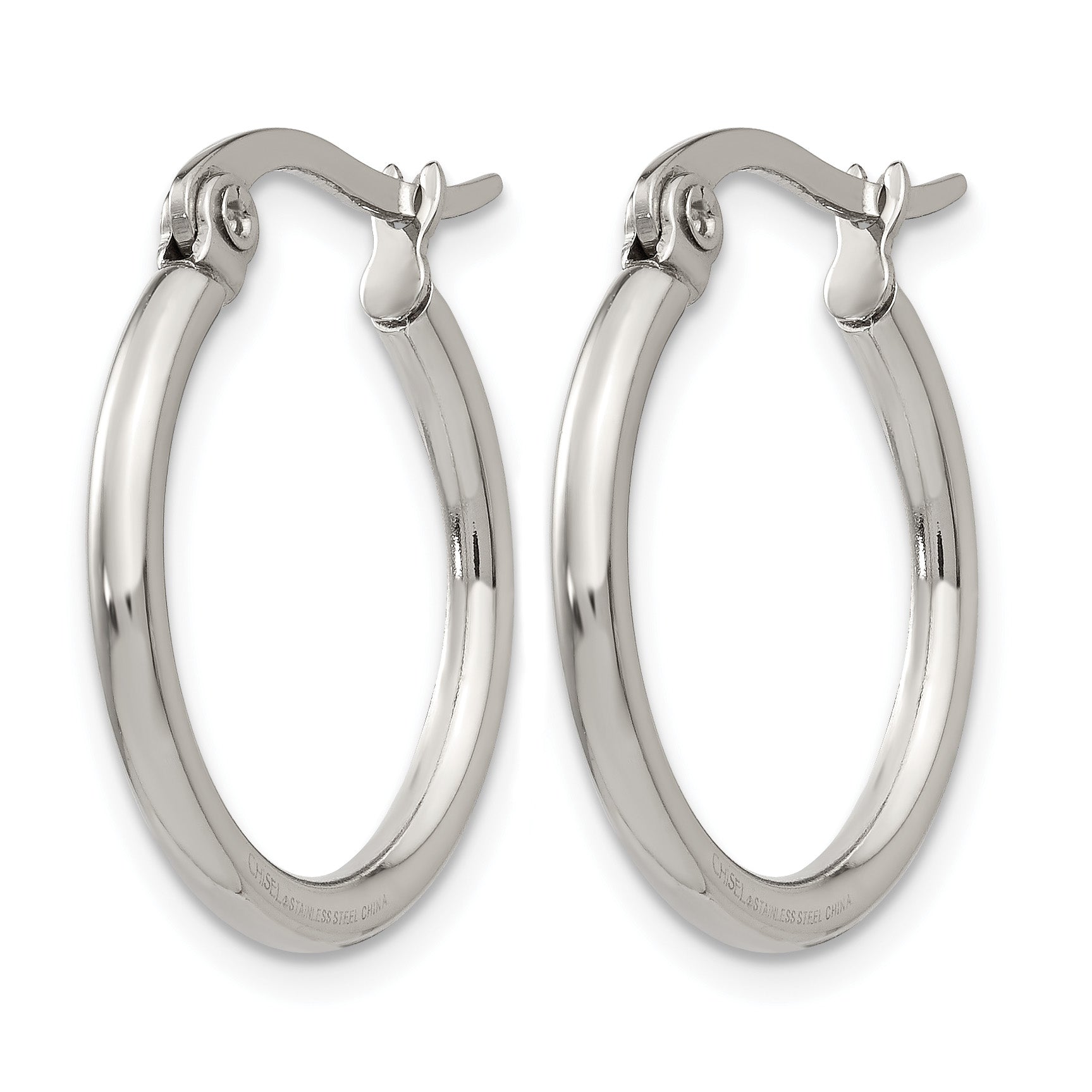 Stainless Steel Polished Hoop Earrings for Women Secondary image