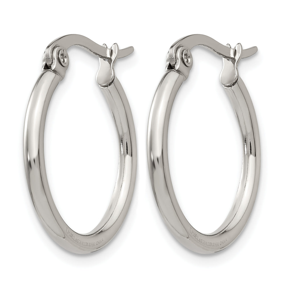 Stainless Steel Polished Hoop Earrings for Women