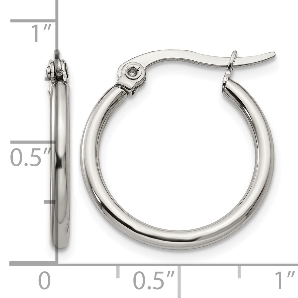 Stainless Steel Polished Hoop Earrings for Women