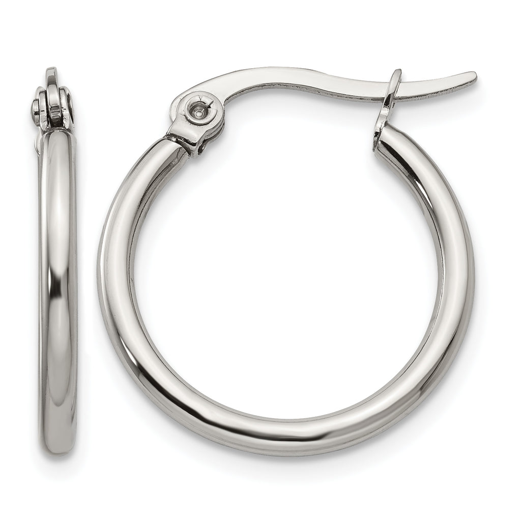 Stainless Steel Polished Hoop Earrings for Women