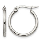 Stainless Steel Polished Hoop Earrings for Women