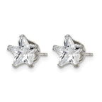 Stainless Steel Polished Star Cubic Zirconia Stud Earrings