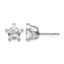 Stainless Steel Polished Star Cubic Zirconia Stud Earrings