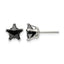 Stainless Steel Polished Star Black Cubic Zirconia Stud Earrings