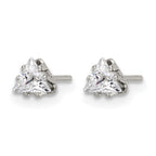 Stainless Steel Polished Cubic Zirconia Stud Earrings
