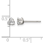 Stainless Steel Polished Cubic Zirconia Stud Earrings