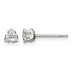 Stainless Steel Polished Cubic Zirconia Stud Earrings