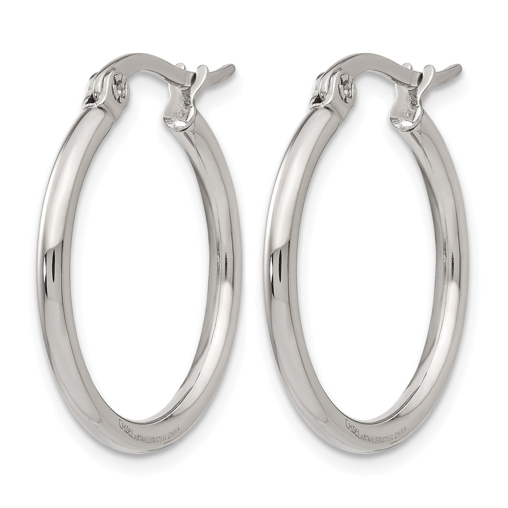 Stainless Steel Polished Hoop Earrings for Women