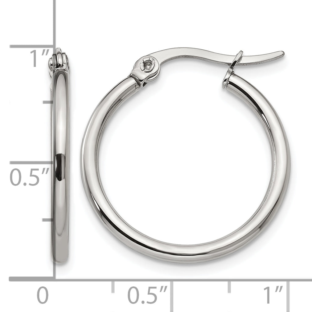 Stainless Steel Polished Hoop Earrings for Women