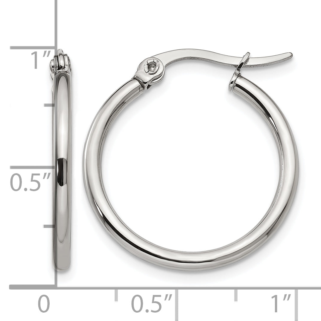 Stainless Steel Polished Hoop Earrings for Women