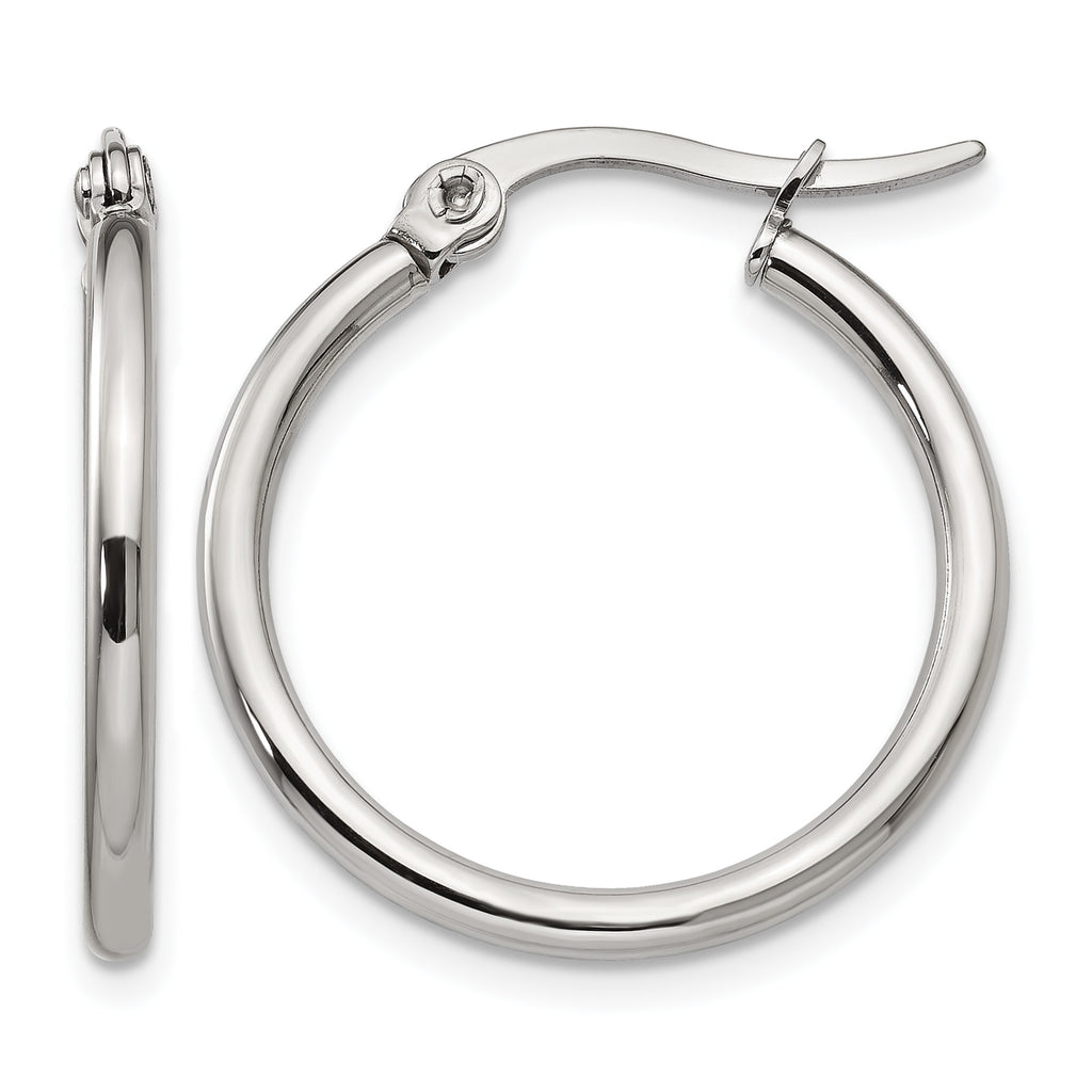 Stainless Steel Polished Hoop Earrings for Women