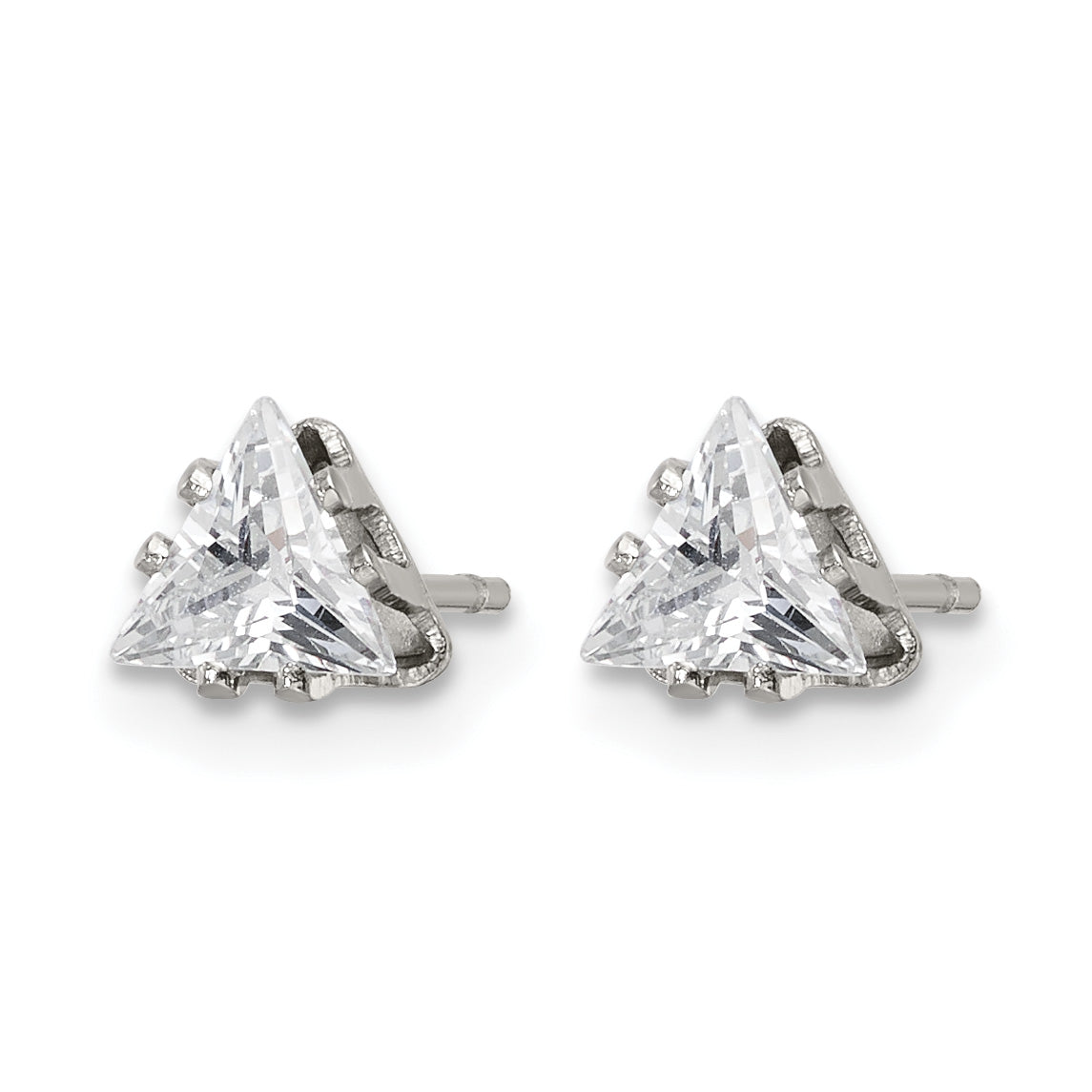 Stainless Steel Polished Cubic Zirconia Stud Earrings Secondary image
