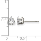 Stainless Steel Polished Cubic Zirconia Stud Earrings