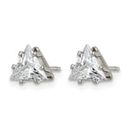 Stainless Steel Polished Cubic Zirconia Stud Earrings