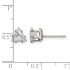 Stainless Steel Polished Cubic Zirconia Stud Earrings