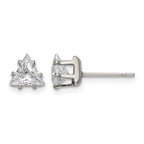 Stainless Steel Polished Cubic Zirconia Stud Earrings