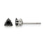 Stainless Steel Polished Black Cubic Zirconia Stud Earrings