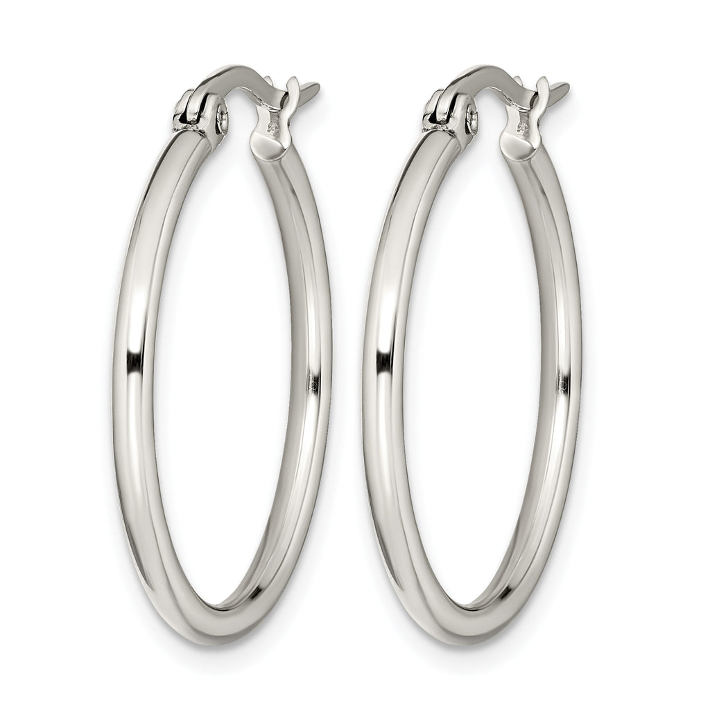 Stainless Steel Polished Hoop Earrings for Women