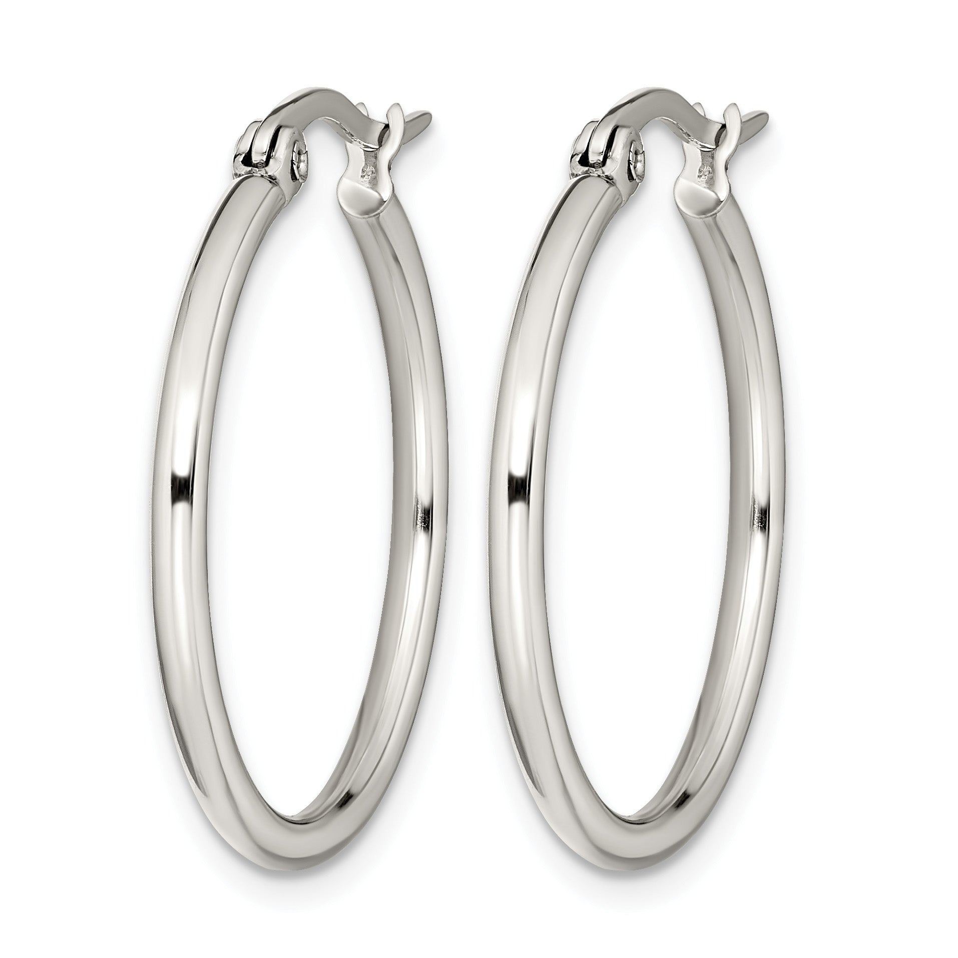 Stainless Steel Polished Hoop Earrings for Women