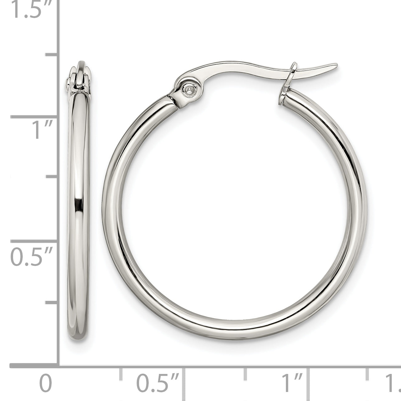 Stainless Steel Polished Hoop Earrings for Women
