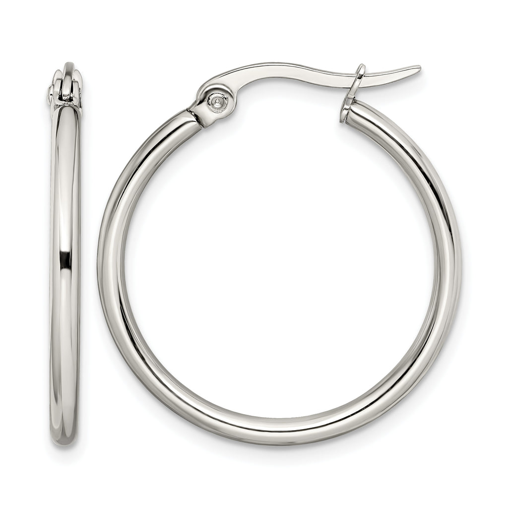 Stainless Steel Polished Hoop Earrings for Women