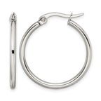 Stainless Steel Polished Hoop Earrings for Women