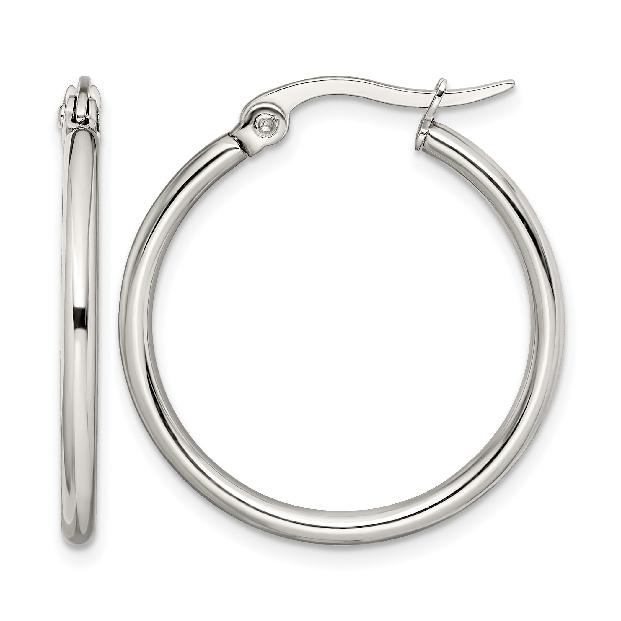 Stainless Steel Polished Hoop Earrings for Women