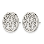 Stainless Steel Polished Button Earrings for Women