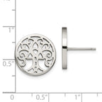 Chisel Stainless Steel Polished Tree of Life Post Earrings
