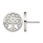 Stainless Steel Polished Button Earrings for Women