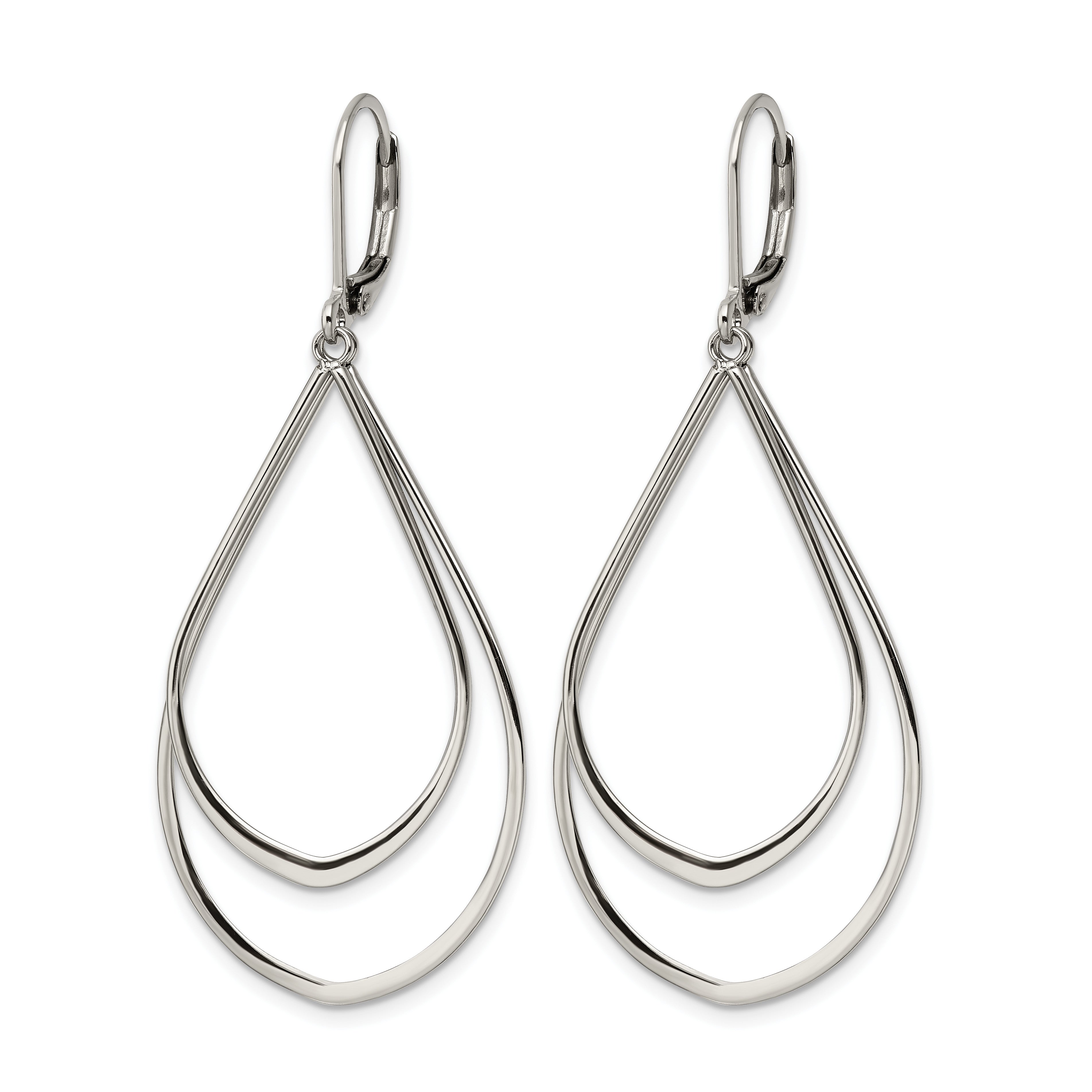 Stainless Steel Polished Teardrop Drop Dangle Earrings for Women Secondary image