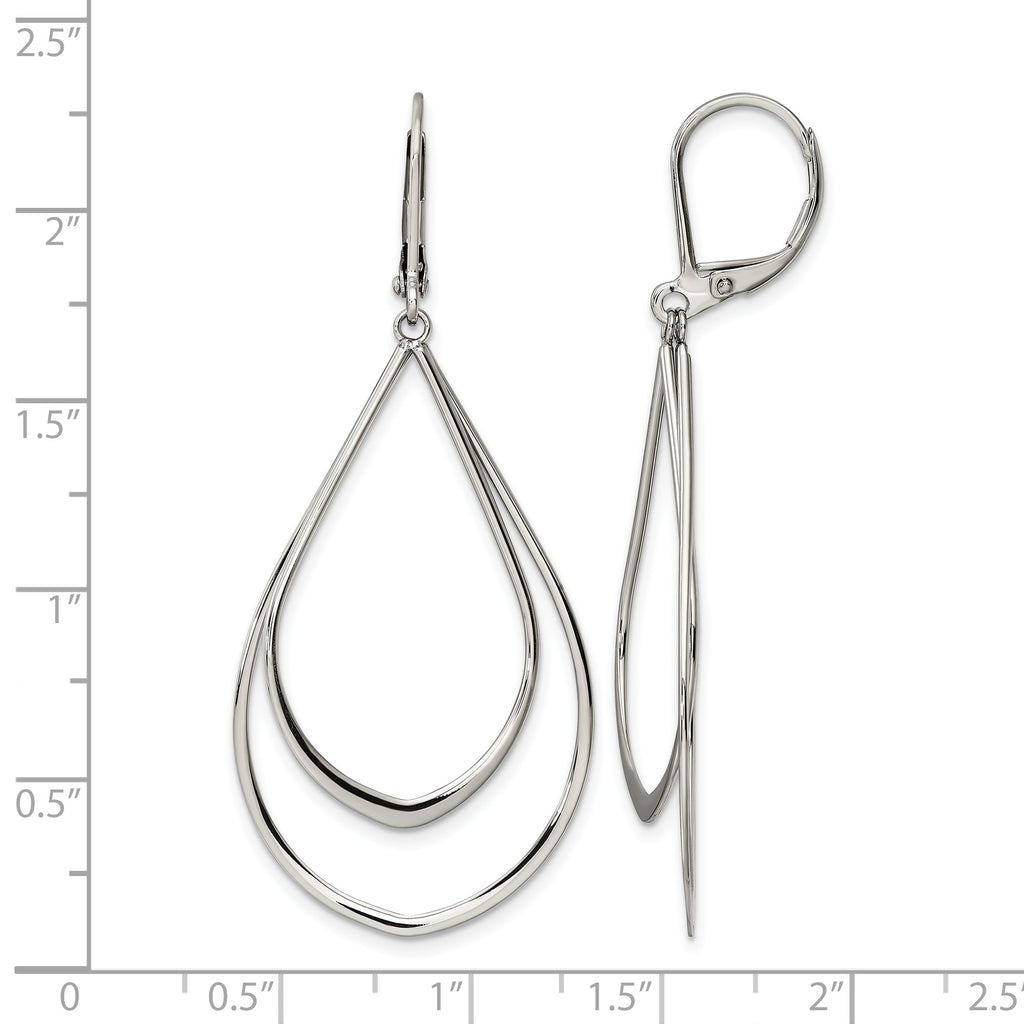 Stainless Steel Polished Teardrop Drop Dangle Earrings for Women