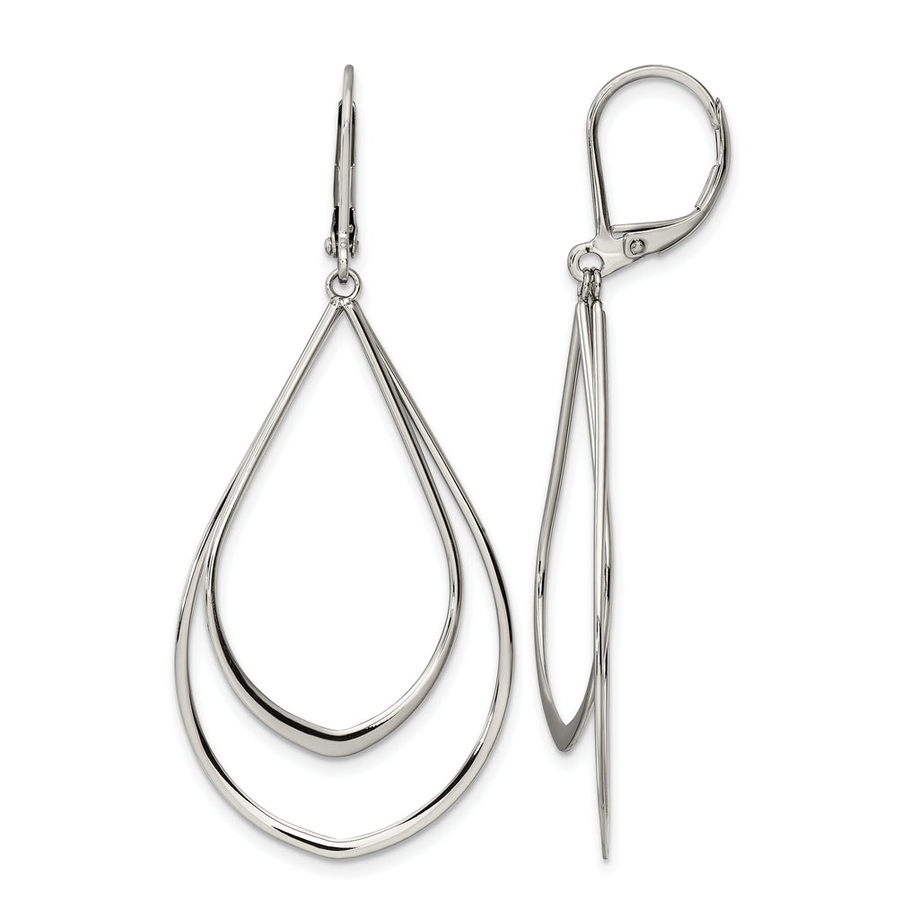 Stainless Steel Polished Teardrop Drop Dangle Earrings for Women