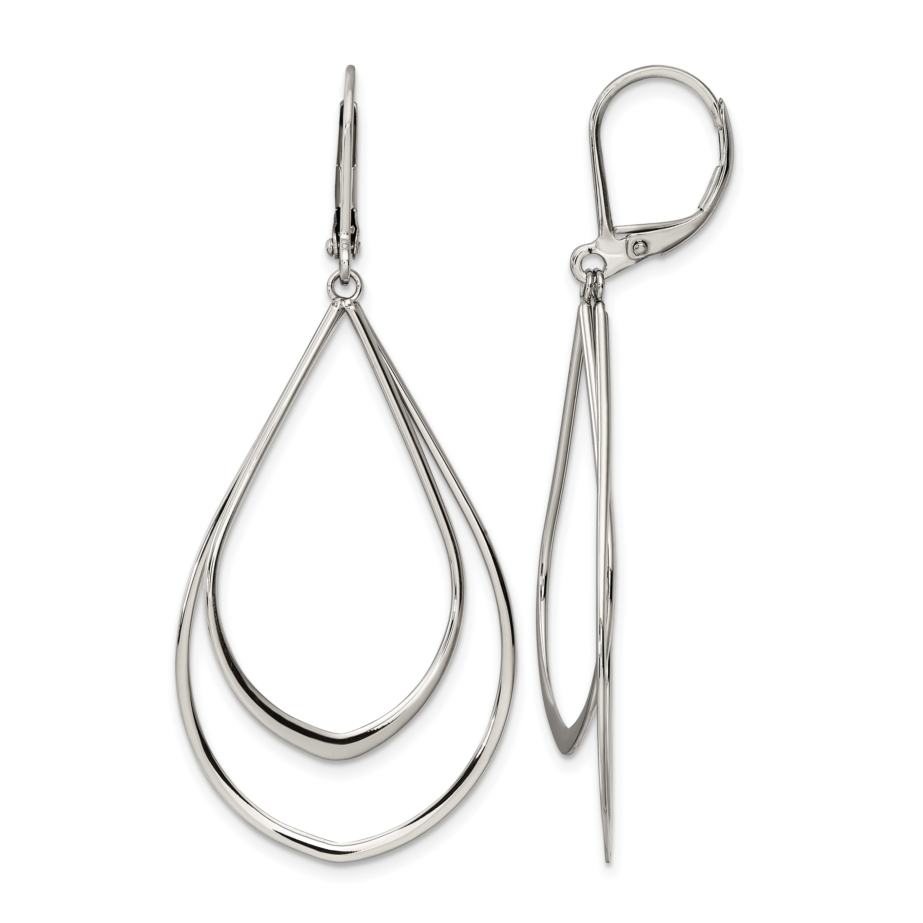 Stainless Steel Polished Teardrop Drop Dangle Earrings for Women