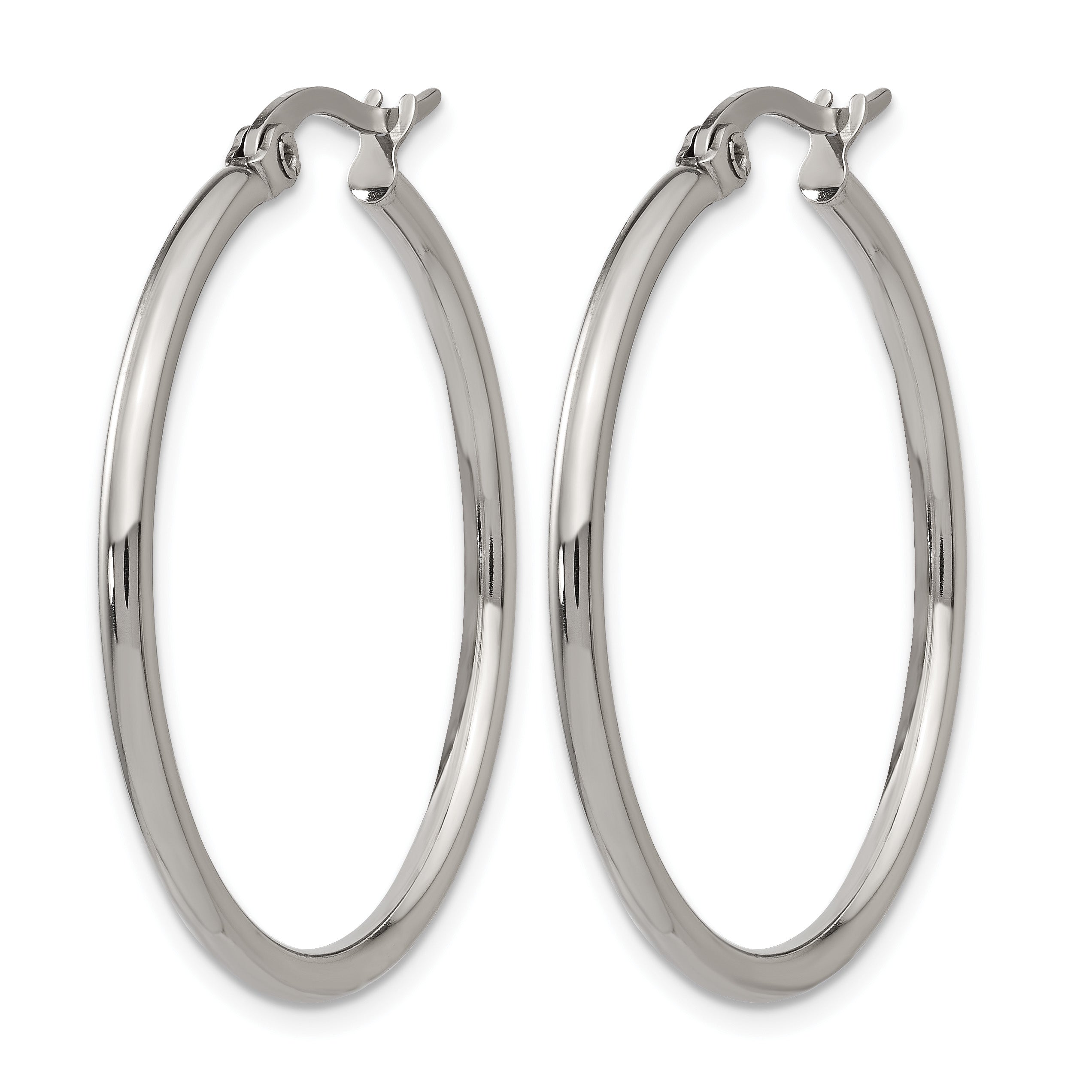 Stainless Steel Polished Hoop Earrings for Women Secondary image