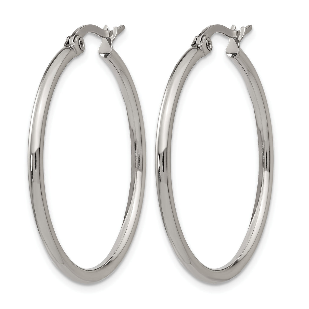 Stainless Steel Polished Hoop Earrings for Women
