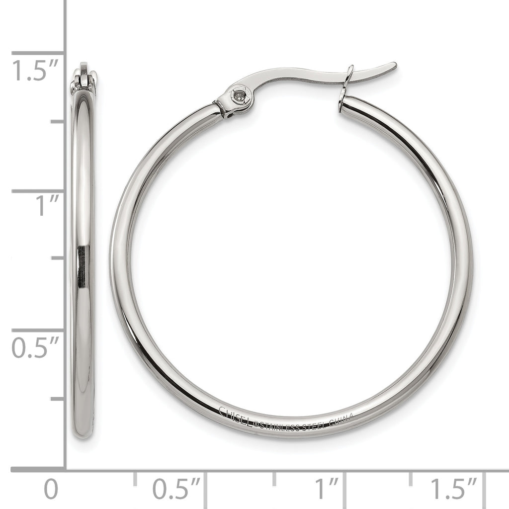 Stainless Steel Polished Hoop Earrings for Women