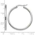Stainless Steel Polished Hoop Earrings for Women